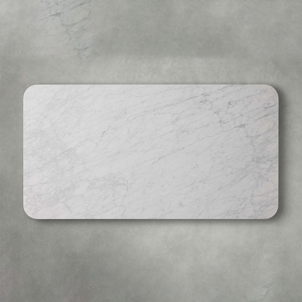 Finnley Rectangle Dining Table with Stone Top Reeded Oak Base - Image 4