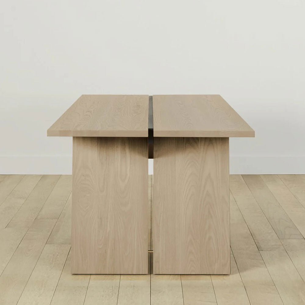 Carlisy Wood Rectangle Dining Table with Ash Wood Planks Top - Image 4