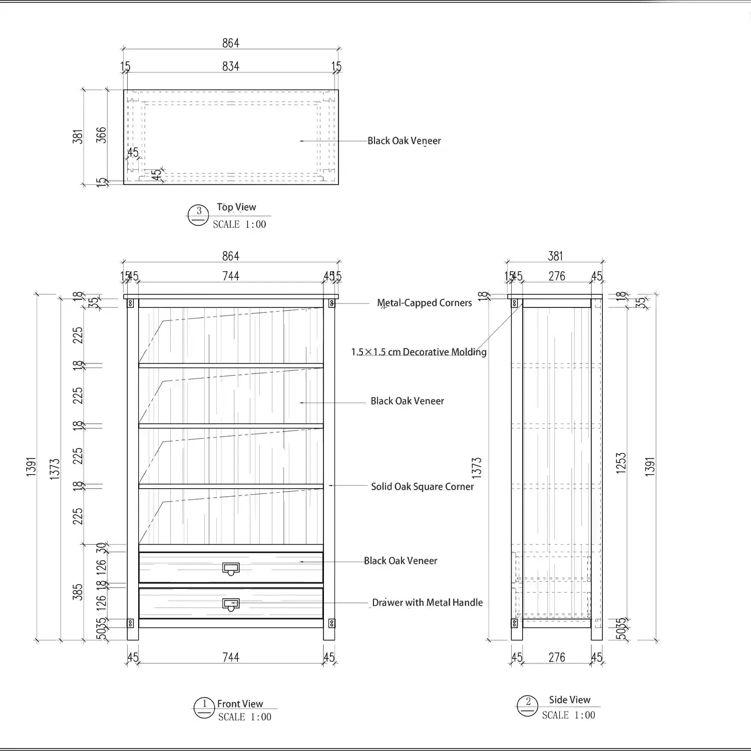 Telegraph Solid Wood Office Bookcase Hand-Distressed Tall Cabinets - Image 6