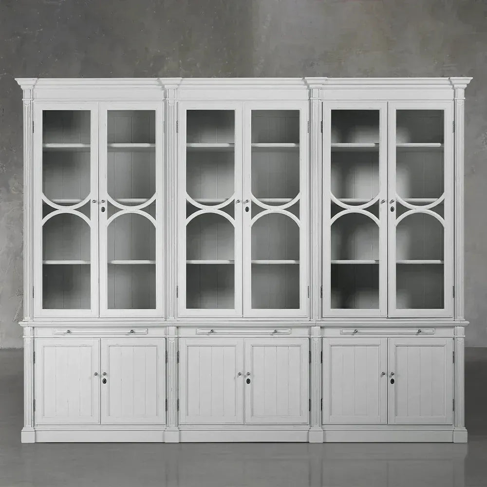 Athens Modular Large Display Cabinet With Glass Doors & Adjustable Shelves - Image 2