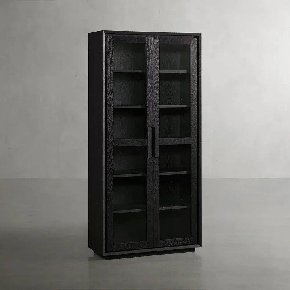 Willow Wood Tall Display Storage Cabinets Clean-Line Design - Image 4