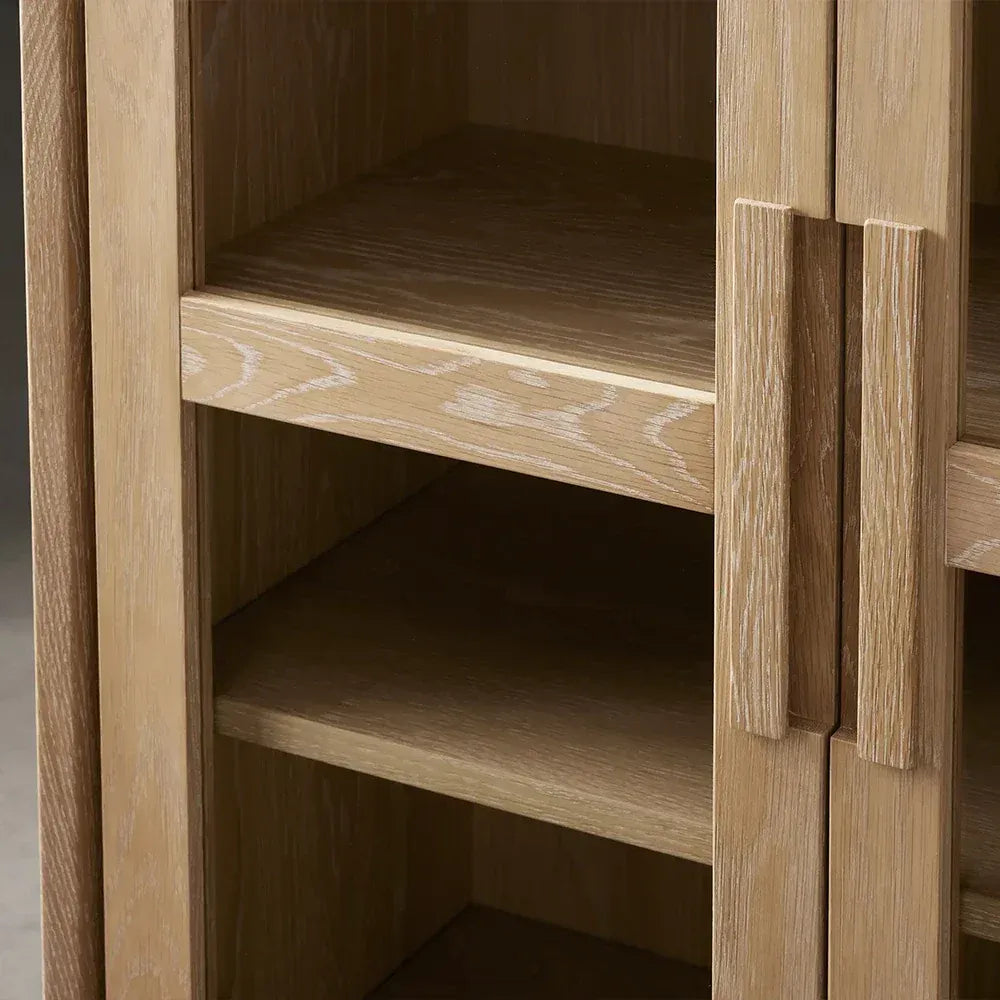 Willow Wood Tall Display Storage Cabinets Clean-Line Design - Image 3