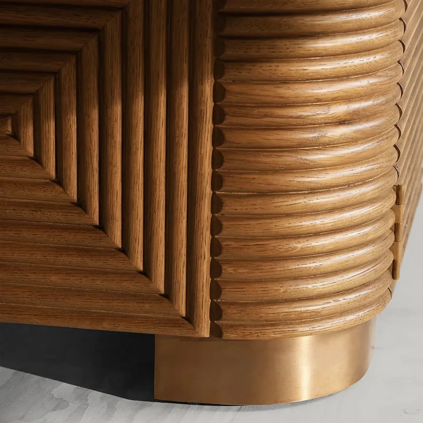 Grey Emperador marble Kensley Sideboard Wood Buffets Cabinet - Image 5