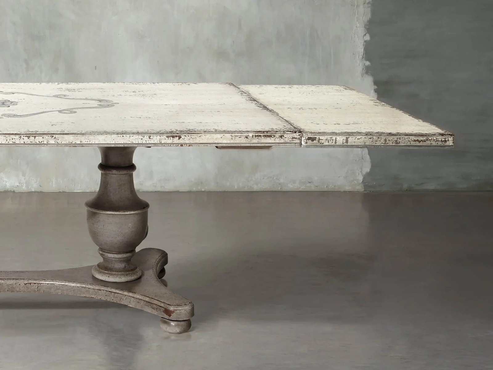 Hand painted in Italy Bianca Dining Table with Dual Leaf Extensions - Image 2