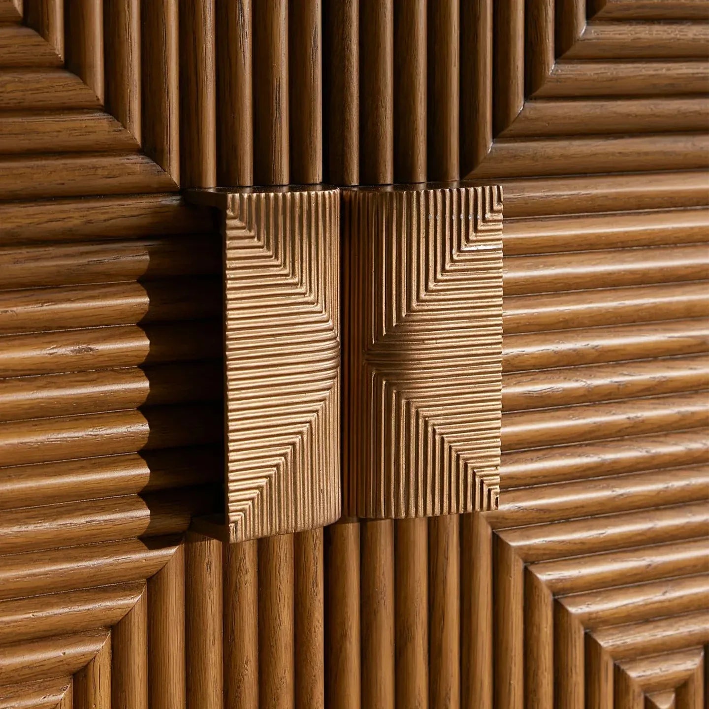 Grey Emperador marble Kensley Sideboard Wood Buffets Cabinet - Image 6