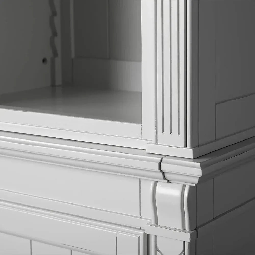 Athens Four Row Bookcase Large Wood Display Cabinet with Adjustable Shelves - Image 6