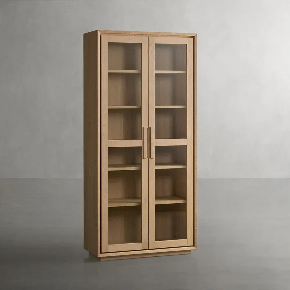 Willow Wood Tall Display Storage Cabinets Clean-Line Design - Image 2