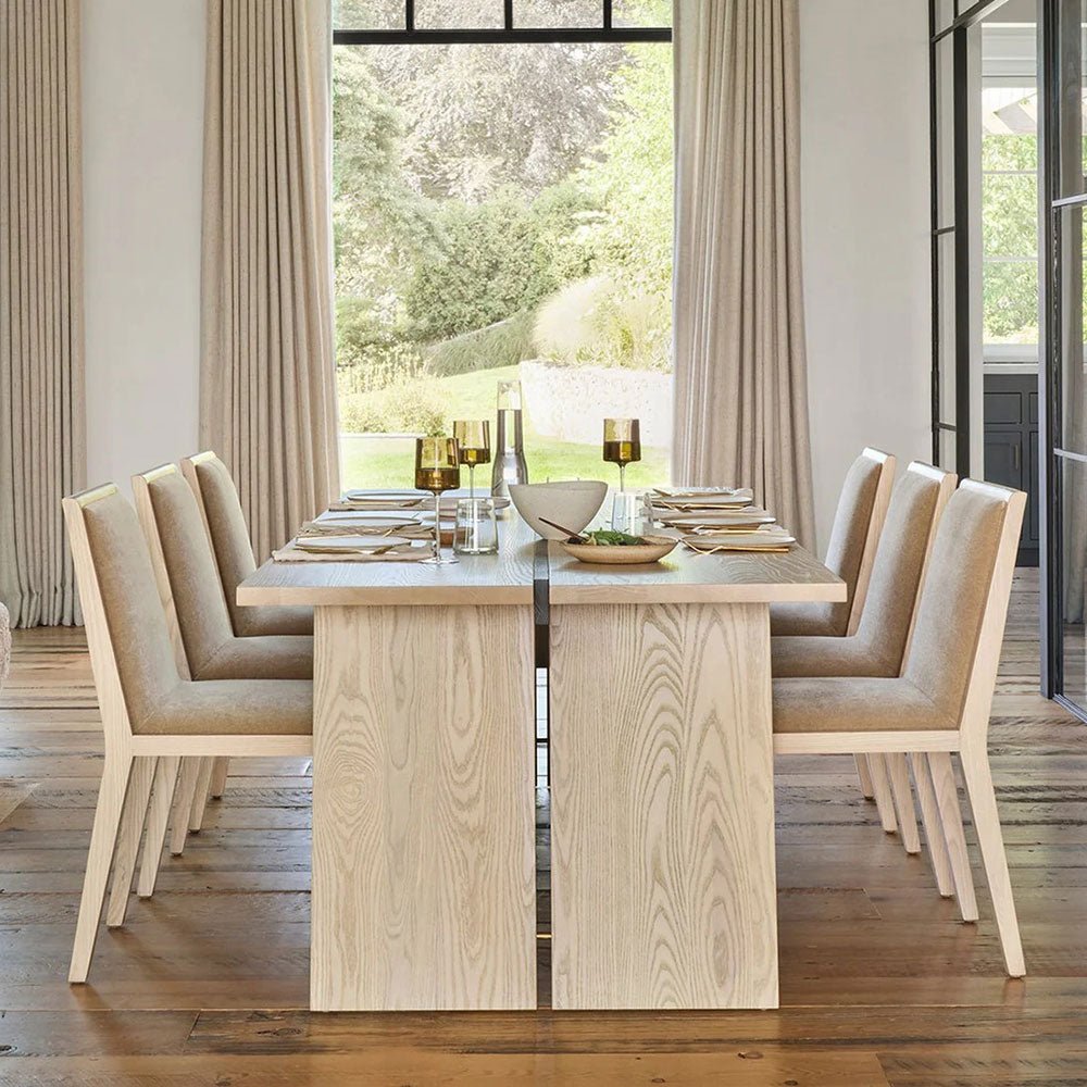 Carlisy Wood Rectangle Dining Table with Ash Wood Planks Top - Image 2
