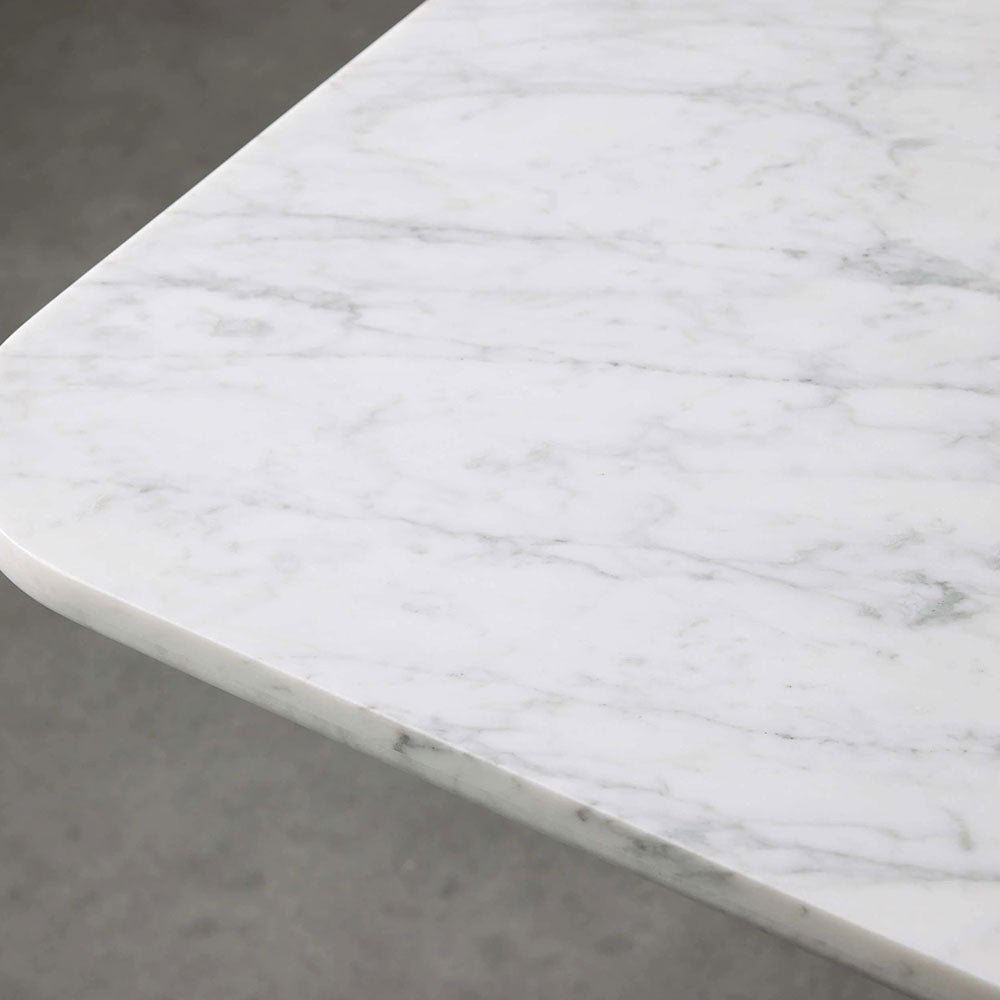 Finnley Rectangle Dining Table with Stone Top Reeded Oak Base - Image 3