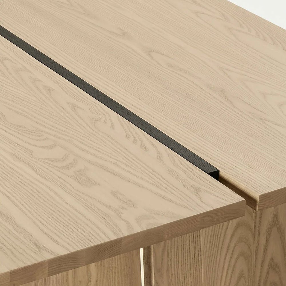 Carlisy Wood Rectangle Dining Table with Ash Wood Planks Top - Image 7