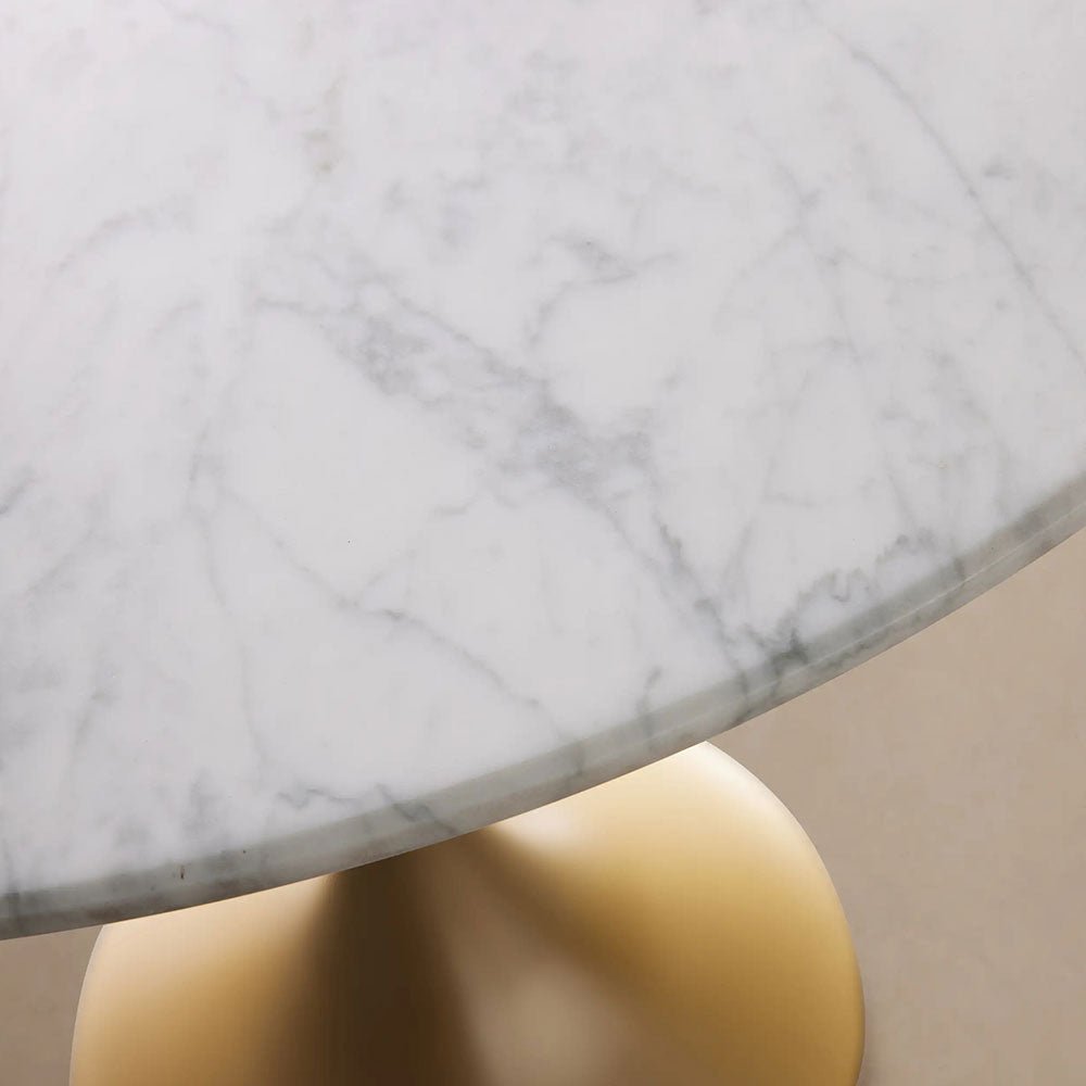 Saint Germain Tavern Small Dining Table Marble Top with Steel Base - Image 4